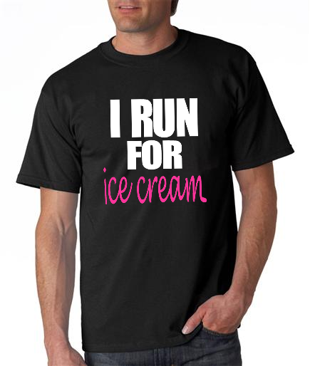 Running - I Run For Ice Cream - Mens Black Short Sleeve Shirt